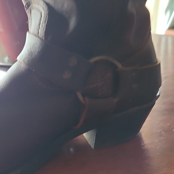 Frye Dark Brown Leather Moto Boots - Picture 8 of 13
